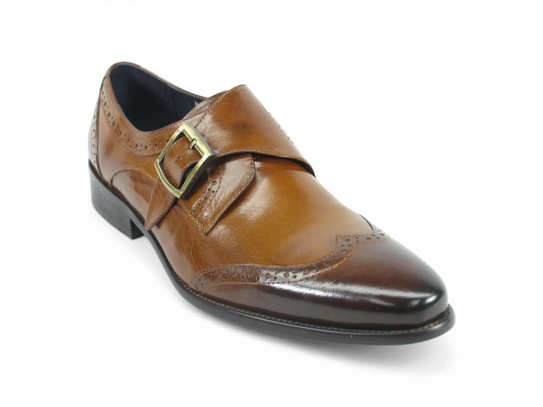 Burnished Wingtip Monk Strap KS099-710 Carrucci