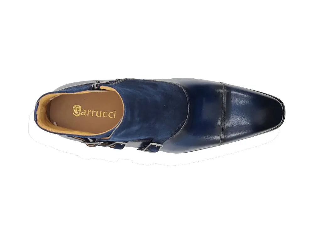 Calf & Suede Three Buckles Monk Chukka Boot Carrucci