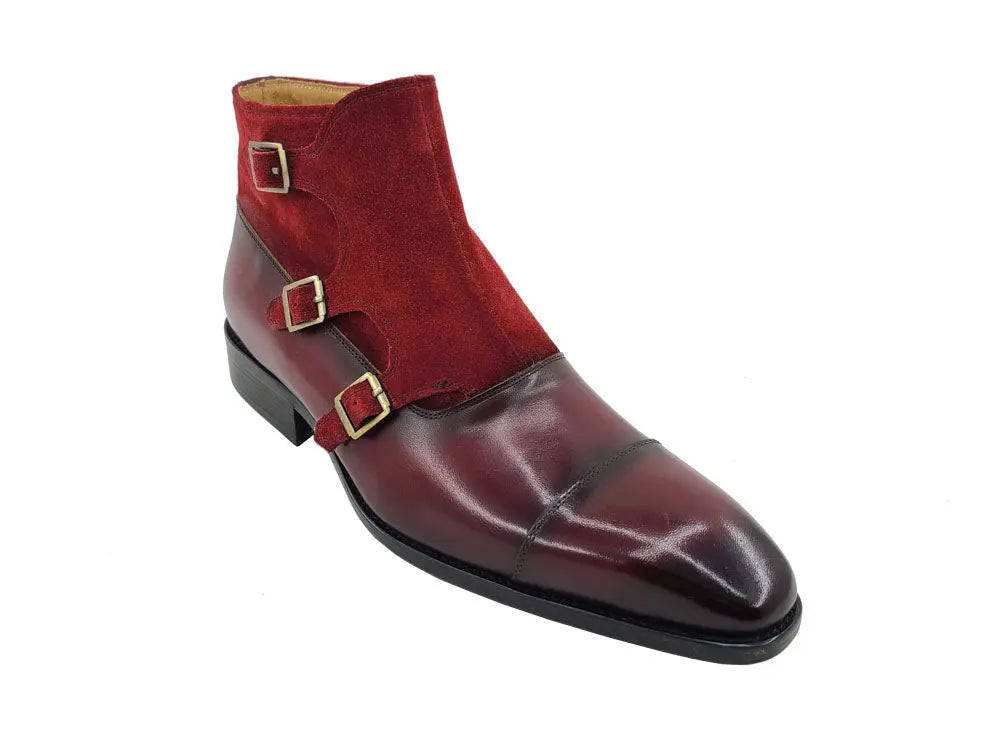 Calf & Suede Three Buckles Monk Chukka Boot Carrucci
