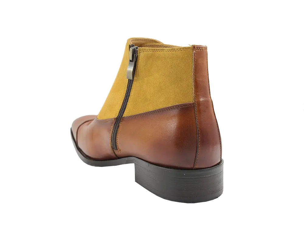 Calf & Suede Three Buckles Monk Chukka Boot Carrucci