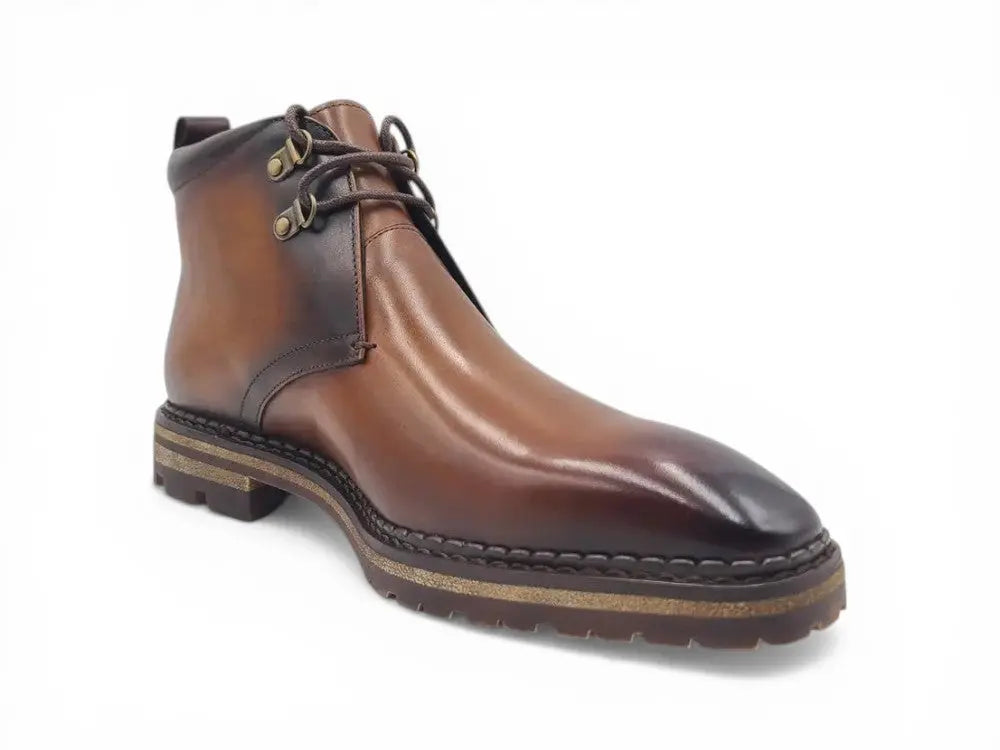 Calfskin Chukka Boot with Lug Sole Carrucci
