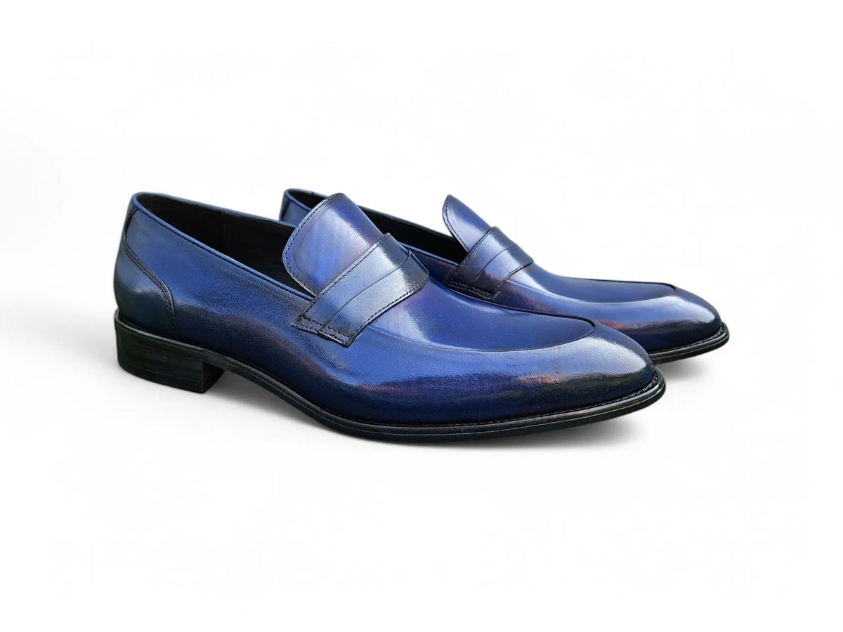 Kiran Dress Shoe Loafer Hand made Leather mens 9 Blue Vintage 70s 80s Amazon.com | Santimon Men main image 4