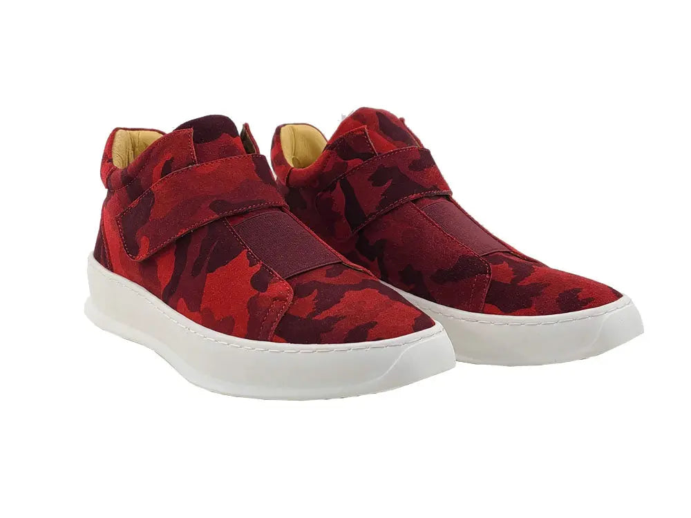 Camouflage Printed Suede Sneakers Carrucci