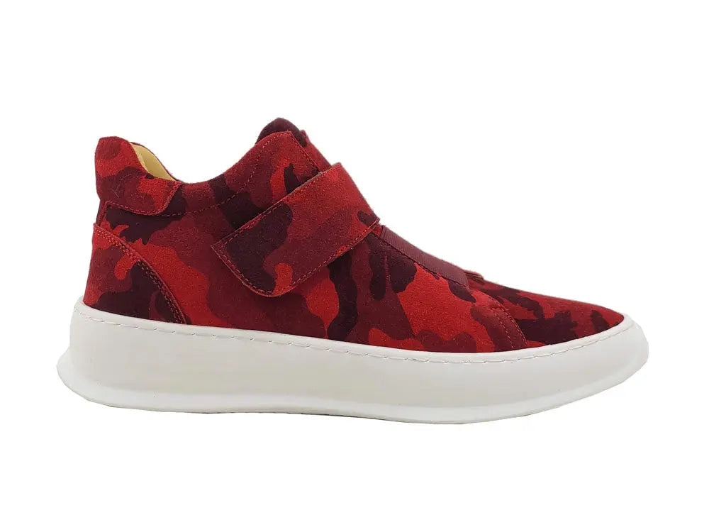 Camouflage Printed Suede Sneakers Carrucci