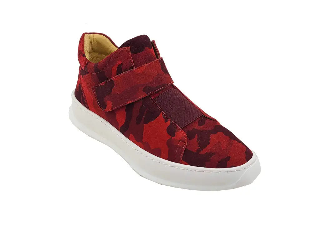 Camouflage Printed Suede Sneakers Carrucci