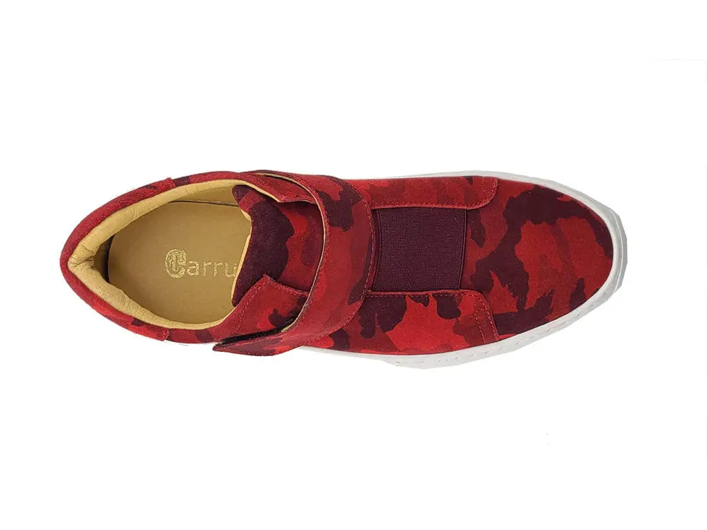 Camouflage Printed Suede Sneakers Carrucci