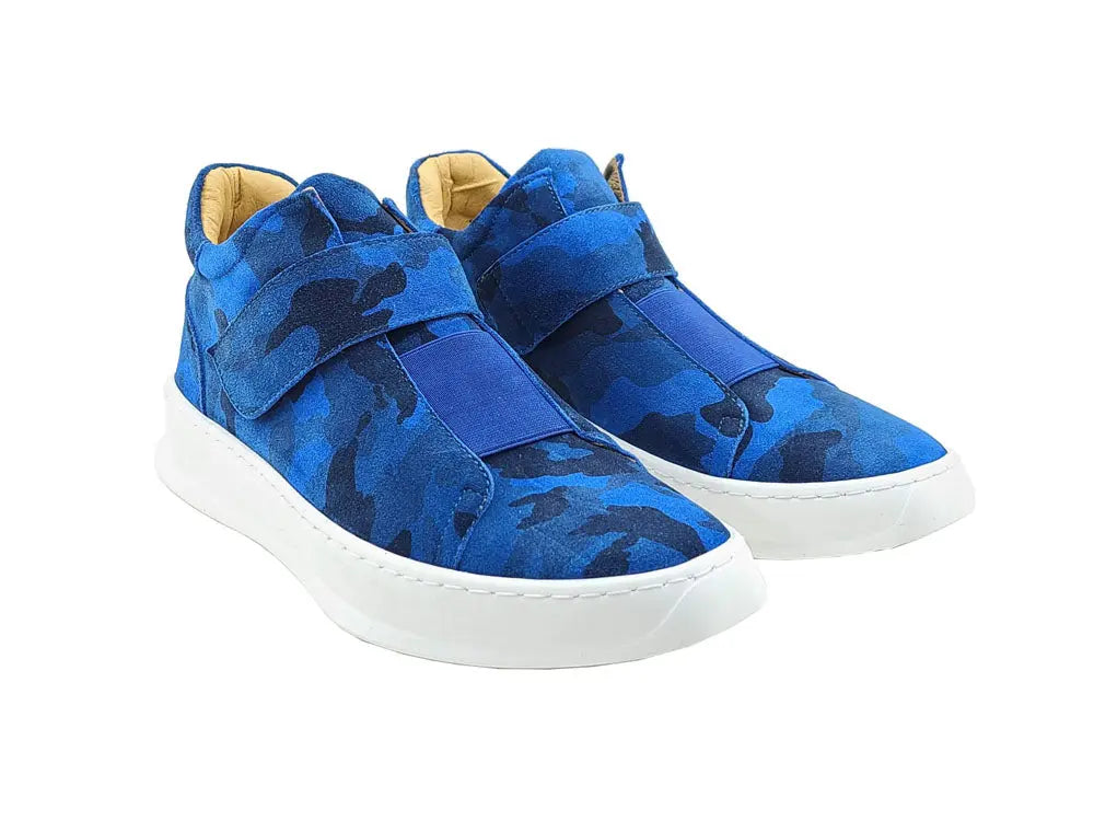 Camouflage Printed Suede Sneakers Carrucci