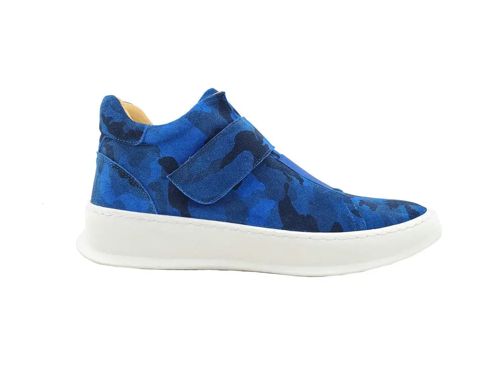Camouflage Printed Suede Sneakers Carrucci