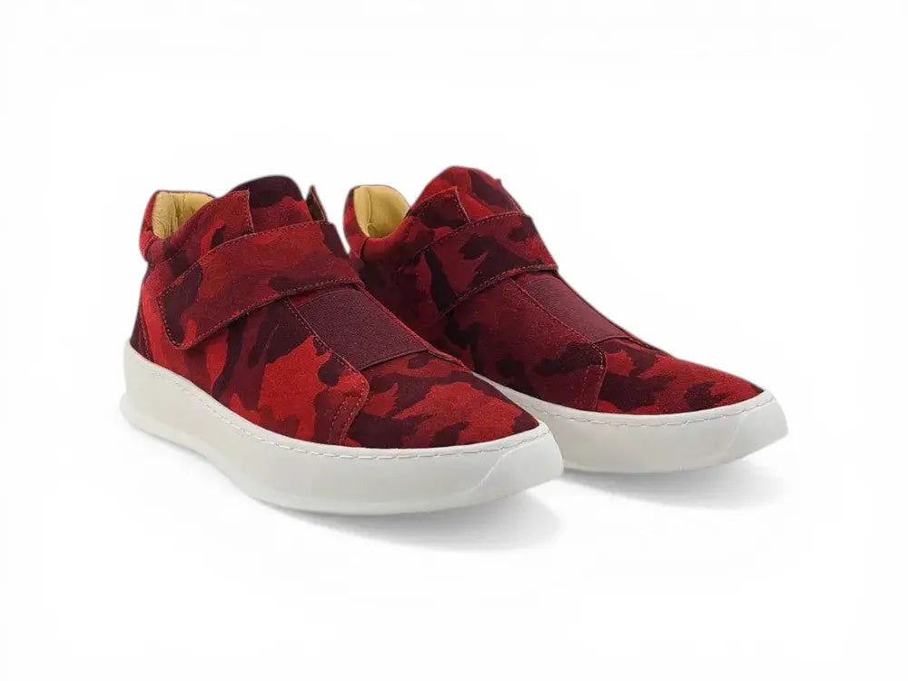 Camouflage Printed Suede Sneakers Carrucci