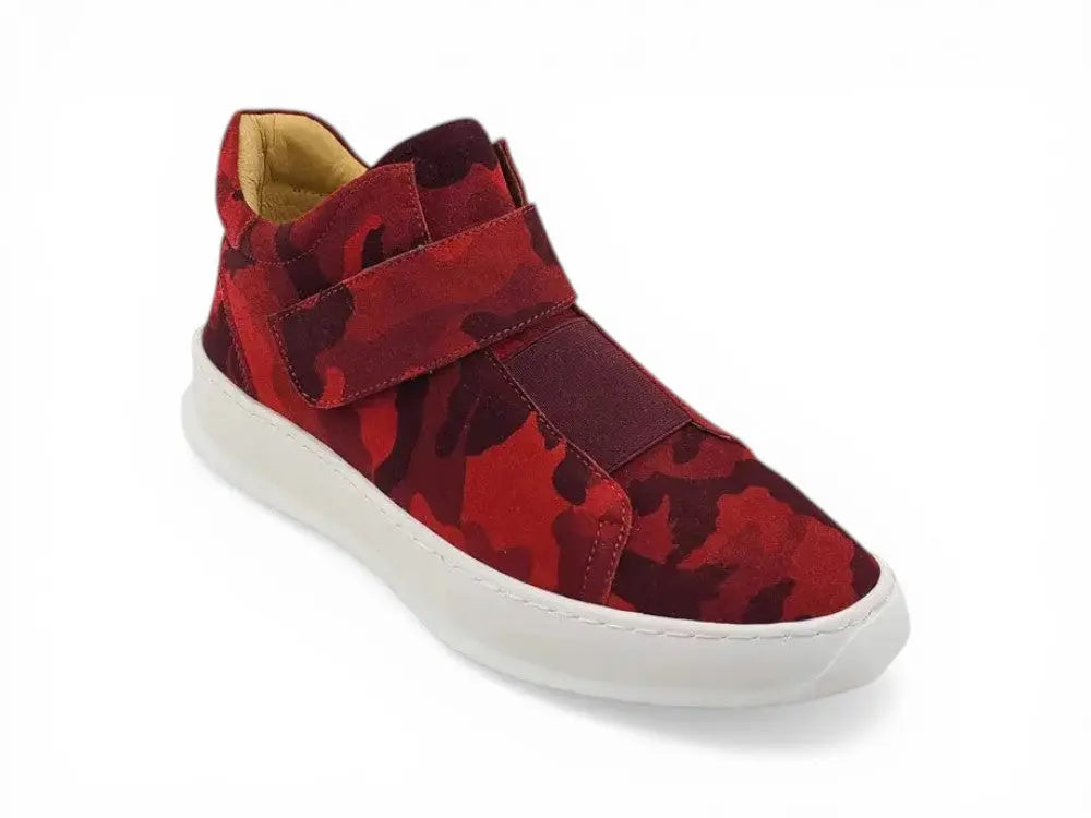 Camouflage Printed Suede Sneakers Carrucci