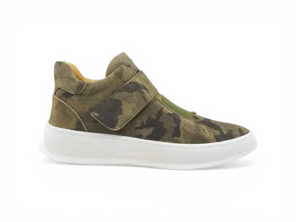 Camouflage Printed Suede Sneakers Carrucci