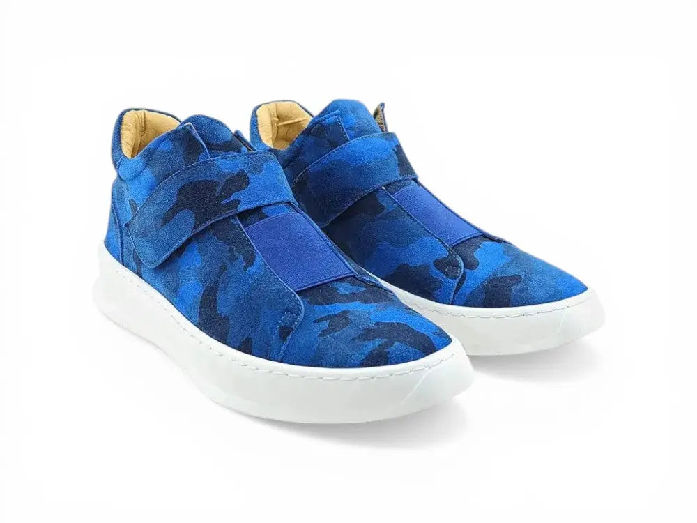 Camouflage Printed Suede Sneakers Carrucci