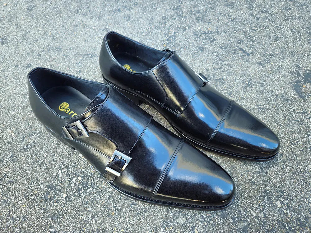 Cap Toe Double Monk Strap Shoe Carrucci