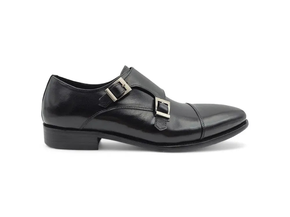 Cap Toe Double Monk Strap Shoe - Carrucci Shoes Cap Toe Double Monk Strap Shoe - Carrucci Shoes