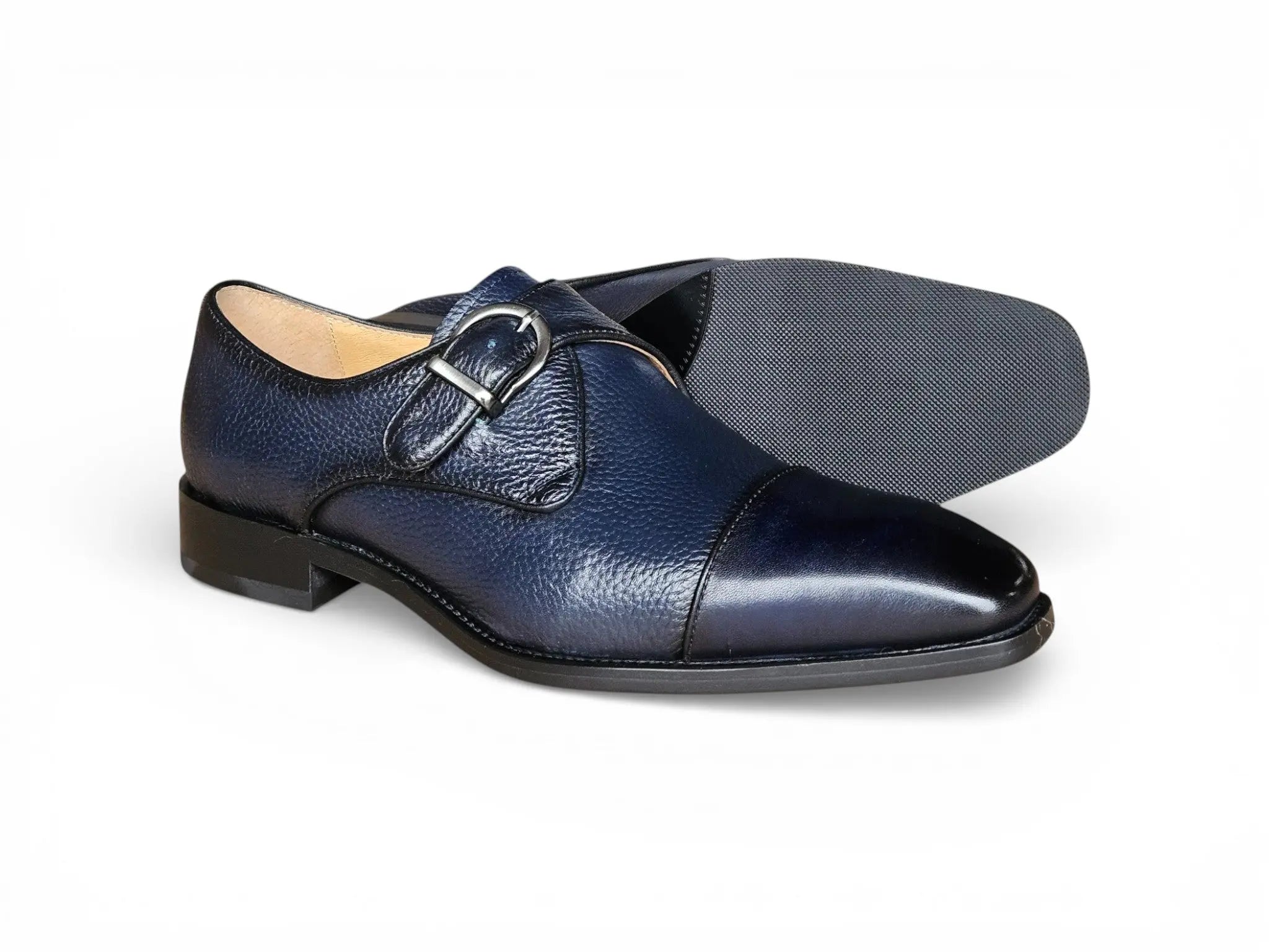 Cap Toe Monk Strap Shoes Carrucci