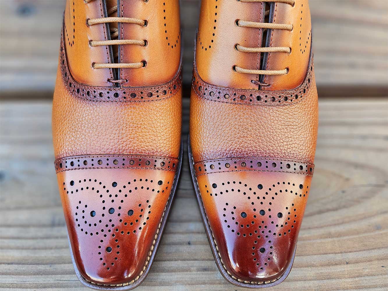 Cap Toe Oxford Leather Sole Carrucci