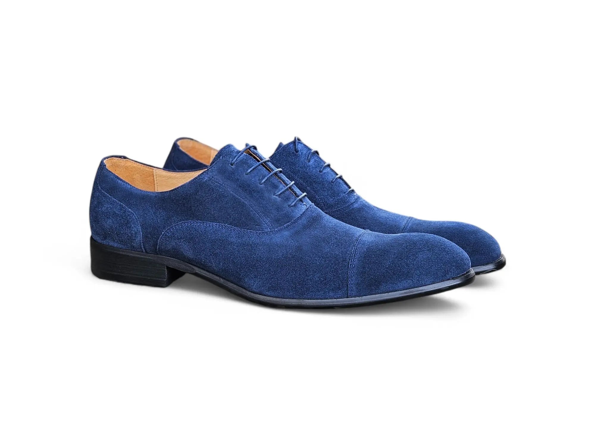 Cap Toe Suede Lace-Up Shoe - Carrucci Shoes Denim / 8.5