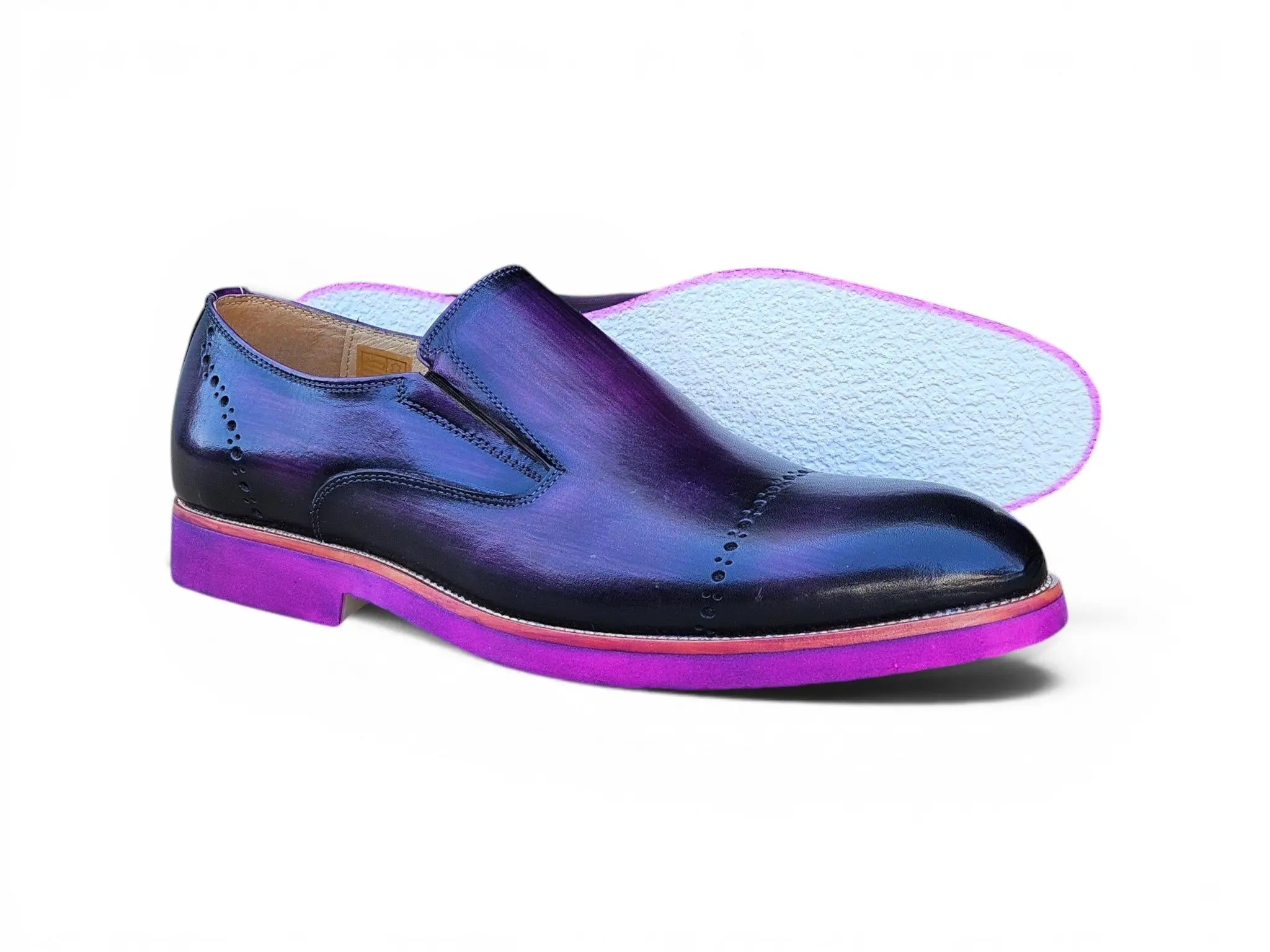 Chic Patina Finish Calfskin Slip-on Carrucci