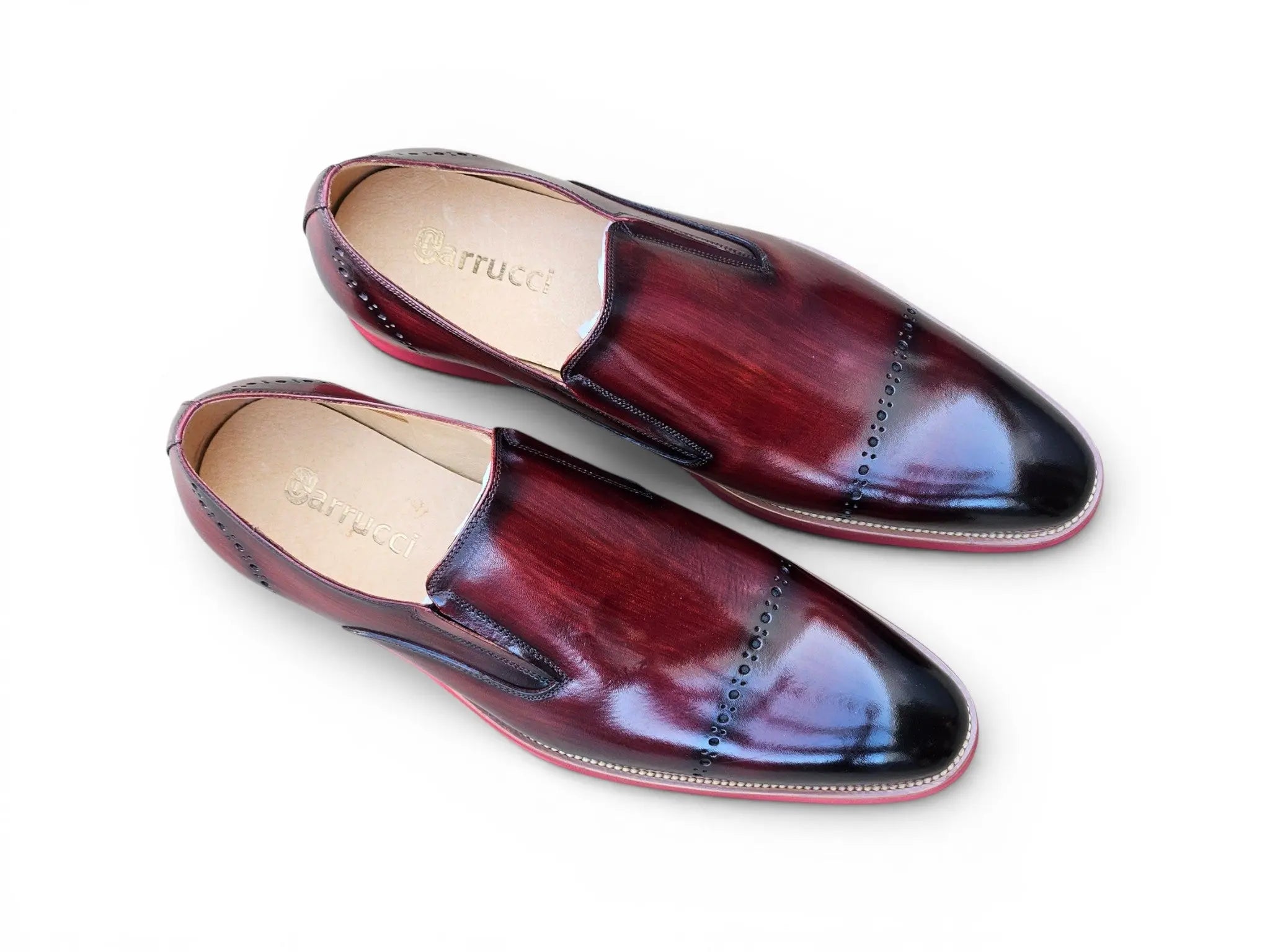 Chic Patina Finish Calfskin Slip-on Carrucci