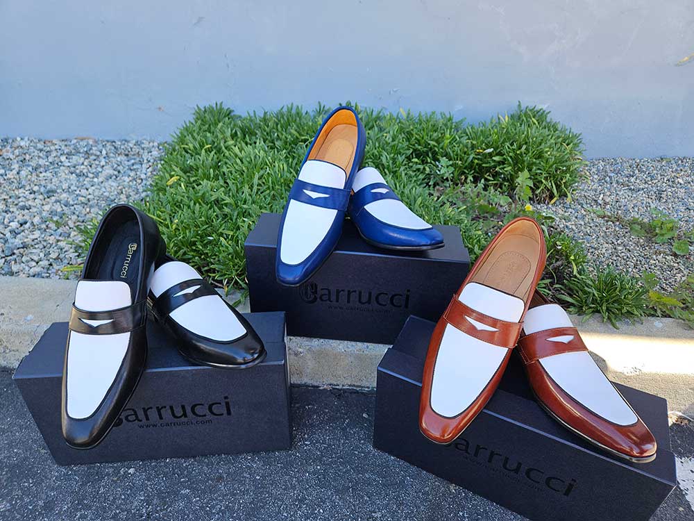 Contrast Two Tone Penny Loafer Carrucci