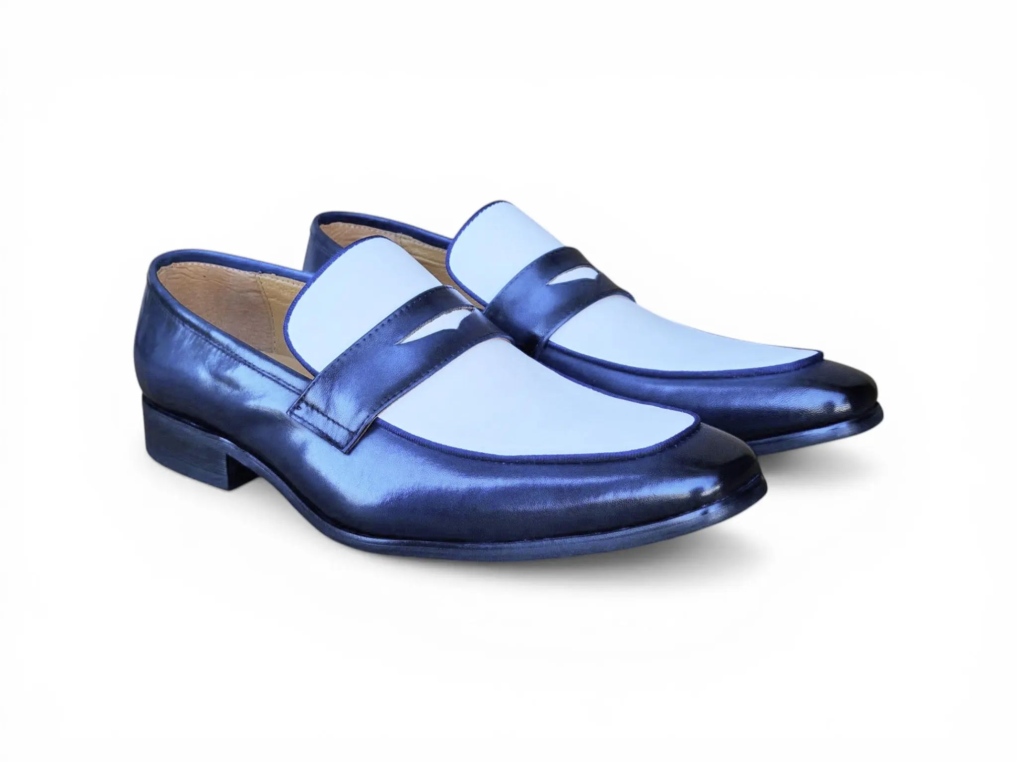 Contrast Two Tone Penny Loafer Carrucci