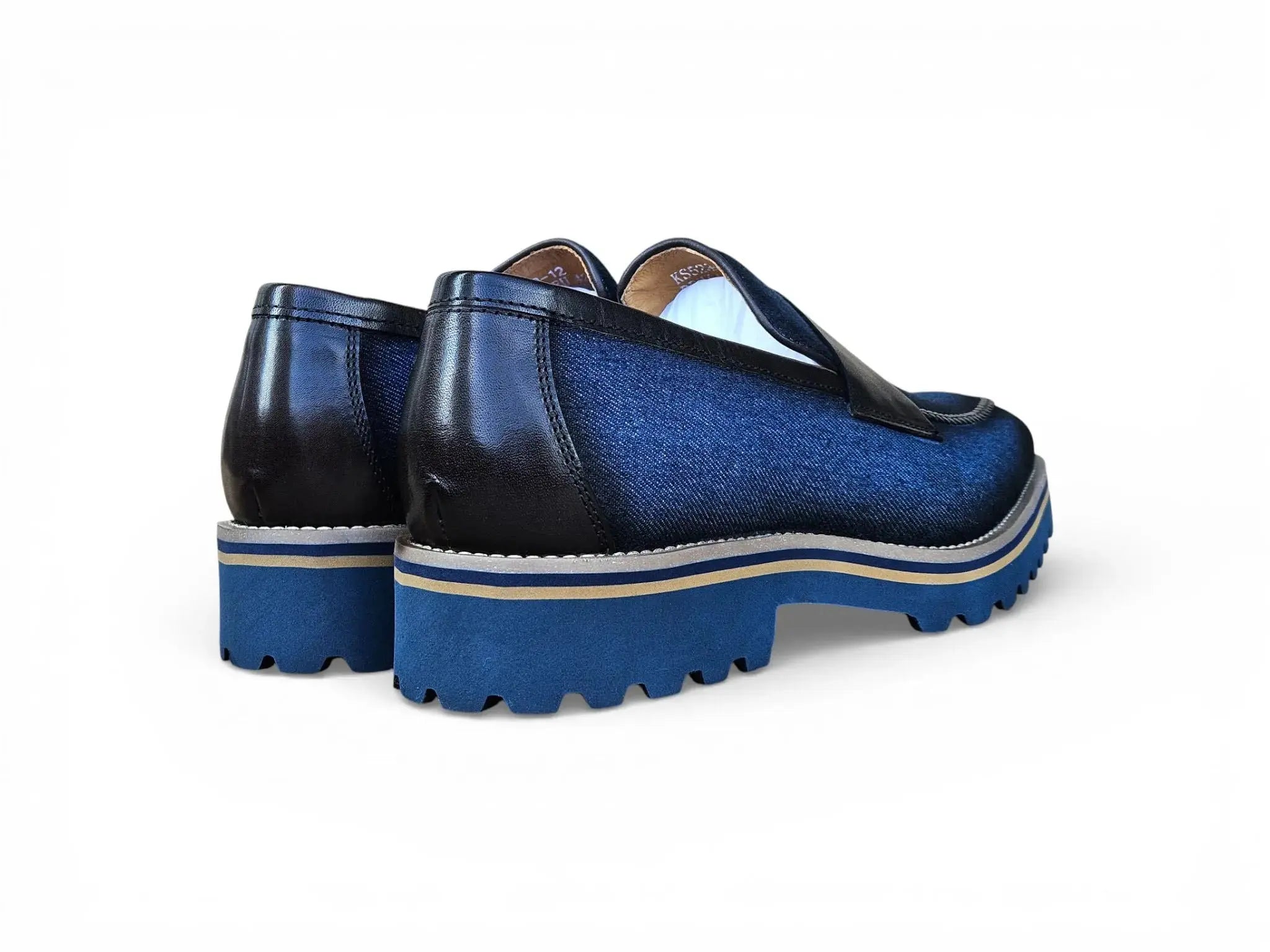 Denim Penny Loafer in Lug Sole Carrucci