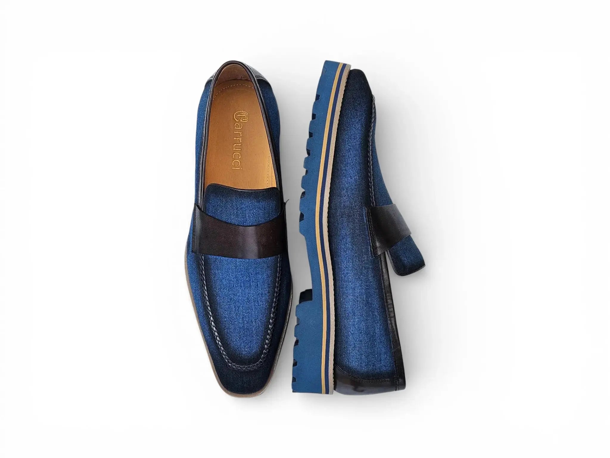 Denim Penny Loafer in Lug Sole Carrucci