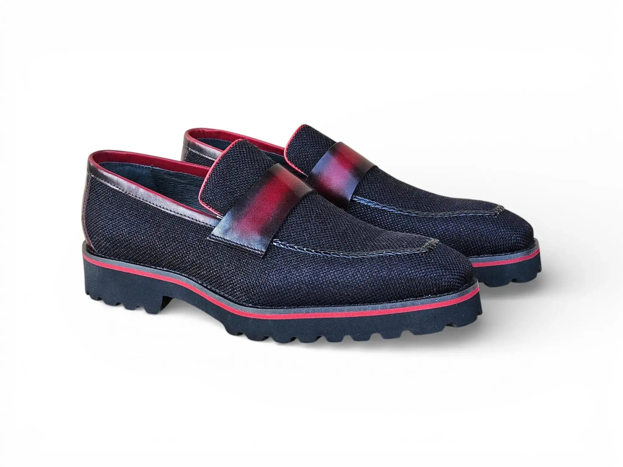 Denim Penny Loafer in Lug Sole Carrucci