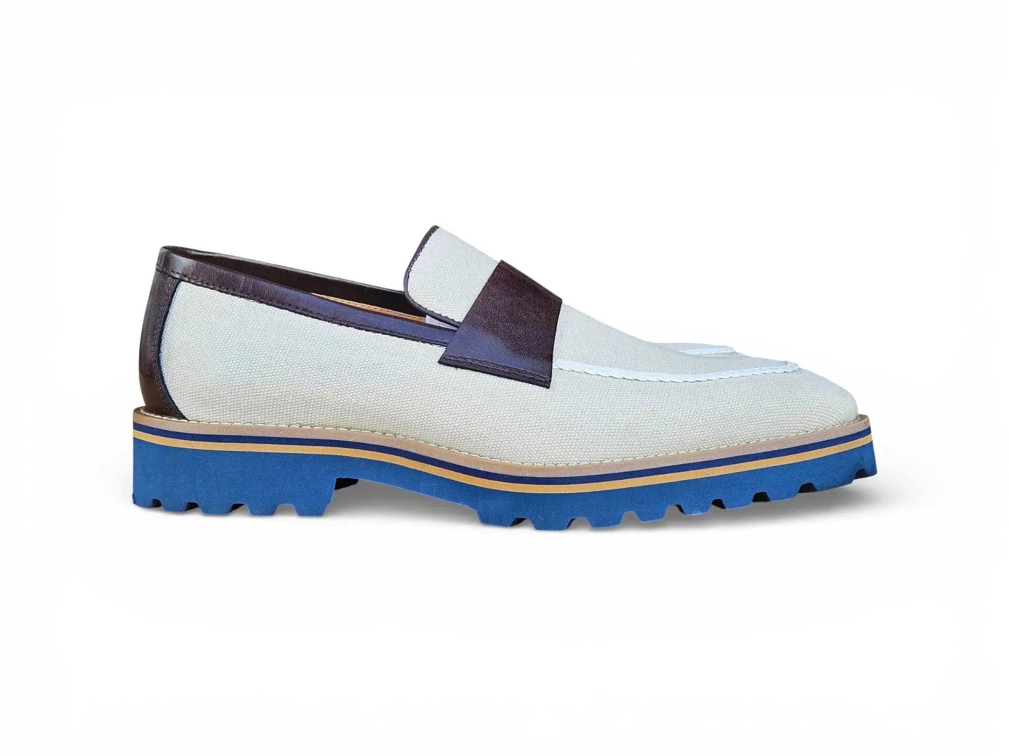 Denim Penny Loafer in Lug Sole Carrucci