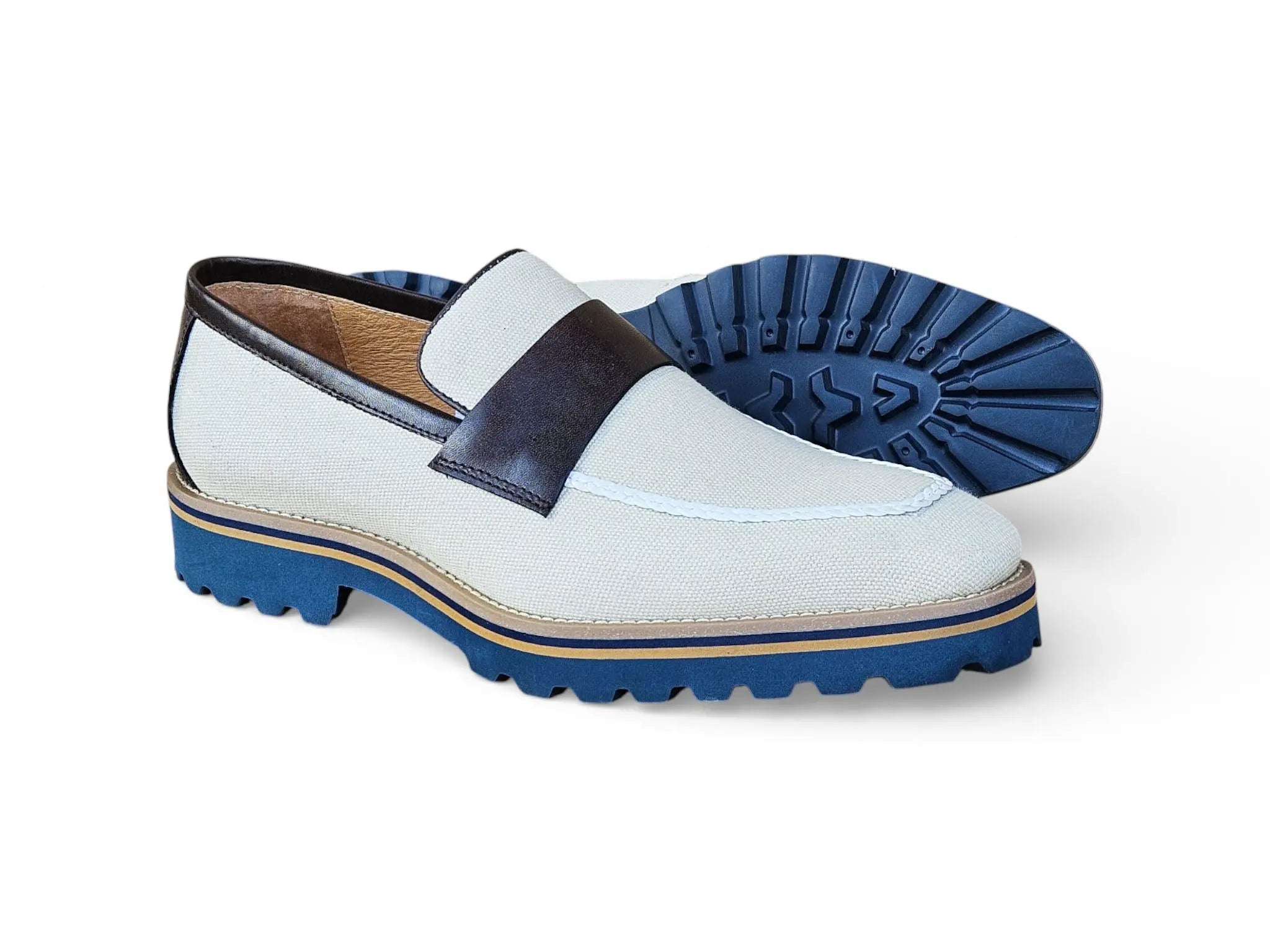 Denim Penny Loafer in Lug Sole Carrucci
