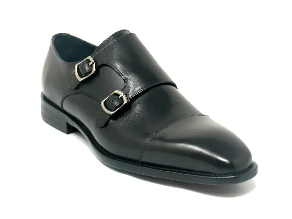 Double Monk Straps Leather Loafer Carrucci