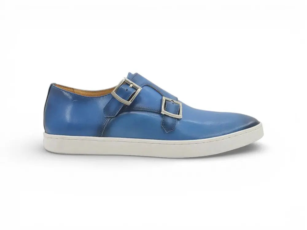 Double Monk Strap Leather Sneaker Carrucci