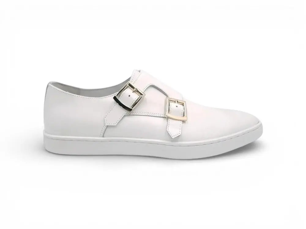 Double Monk Strap Leather Sneaker Carrucci