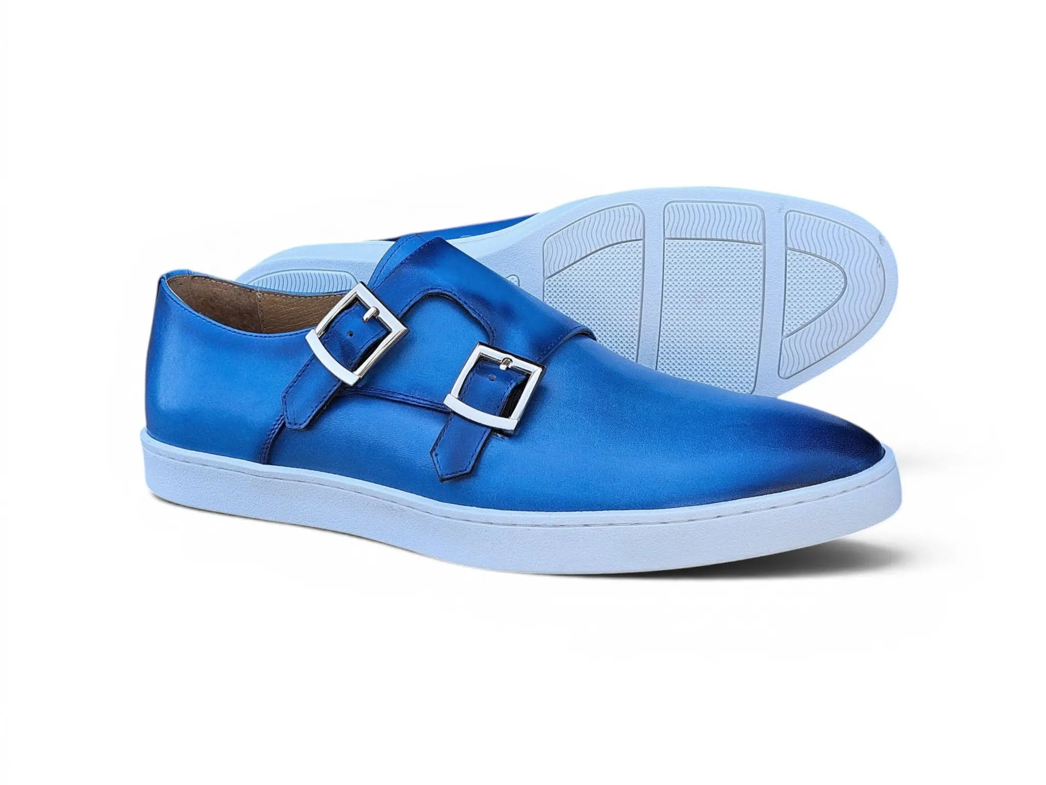 Double Monk Strap Leather Sneaker Carrucci