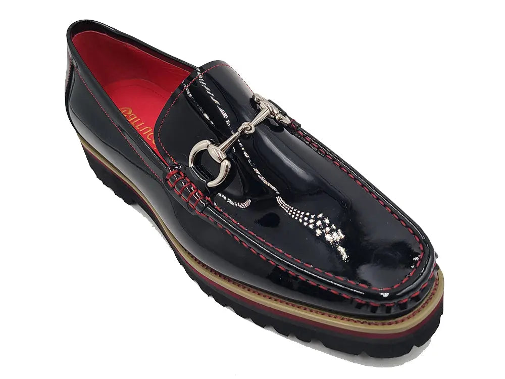 Elegant Patent Leather Horse Bit Loafer Carrucci
