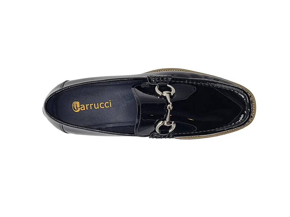 Elegant Patent Leather Horse Bit Loafer Carrucci
