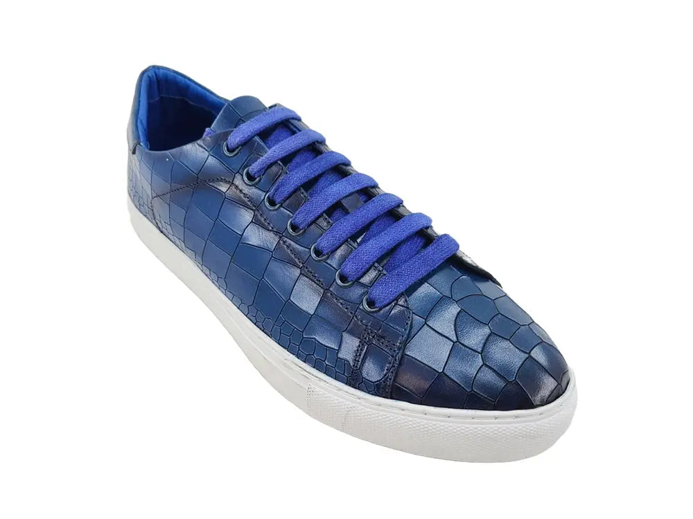 Embossed Leather Fashion Sneaker Carrucci