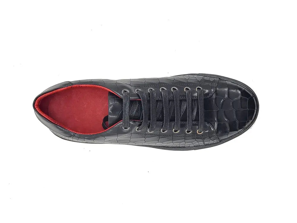 Embossed Leather Fashion Sneaker Carrucci