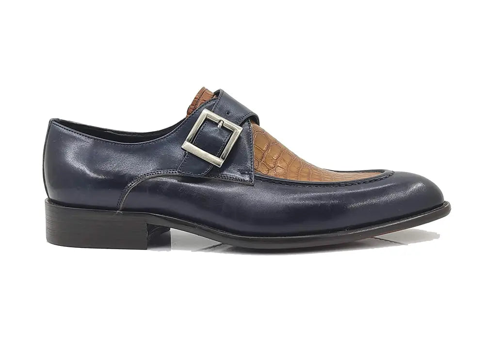 Embossed Moc Single Monkstrap Shoe Carrucci