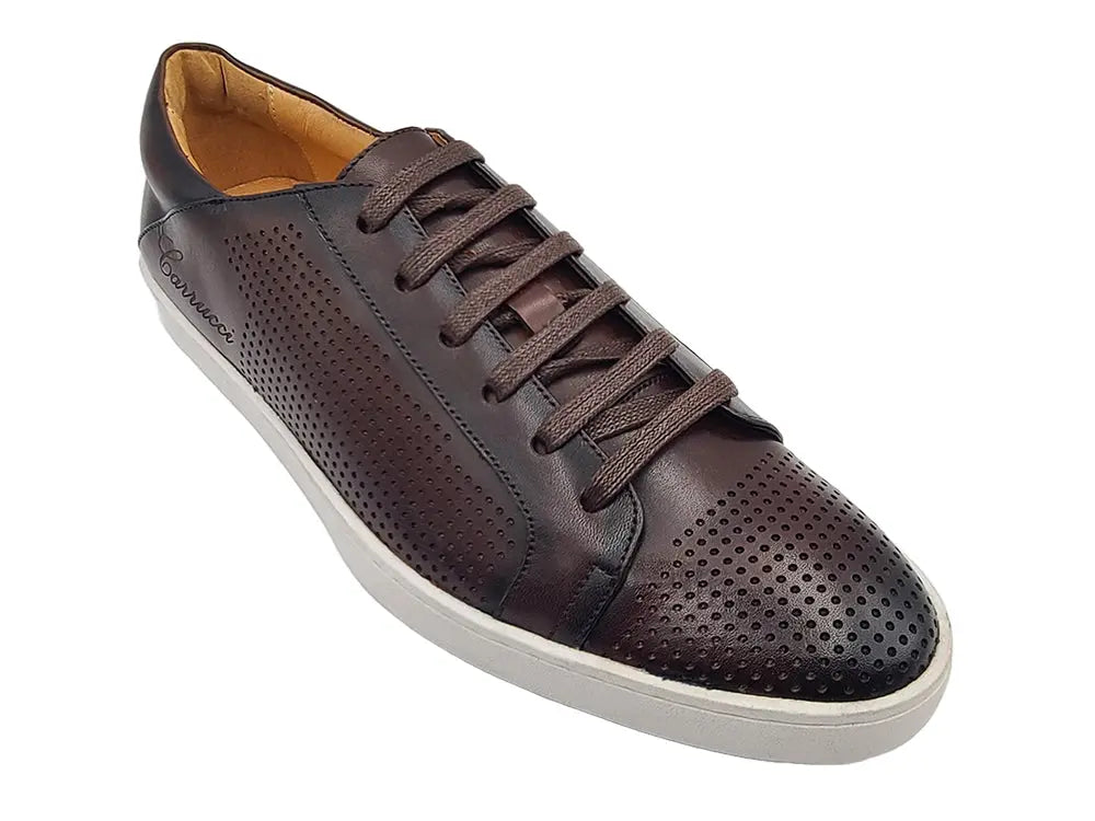 Fashion Lace-up Leather Sneaker Carrucci