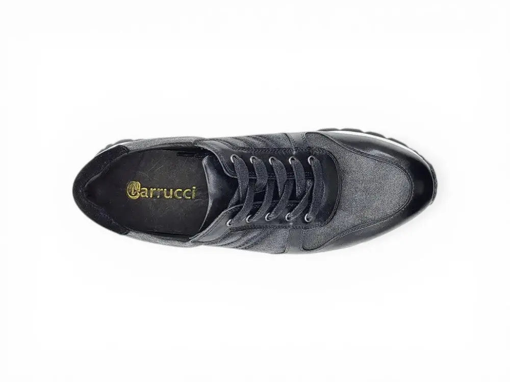 Fashion Sneaker Calfskin with Canvas inlaid Carrucci