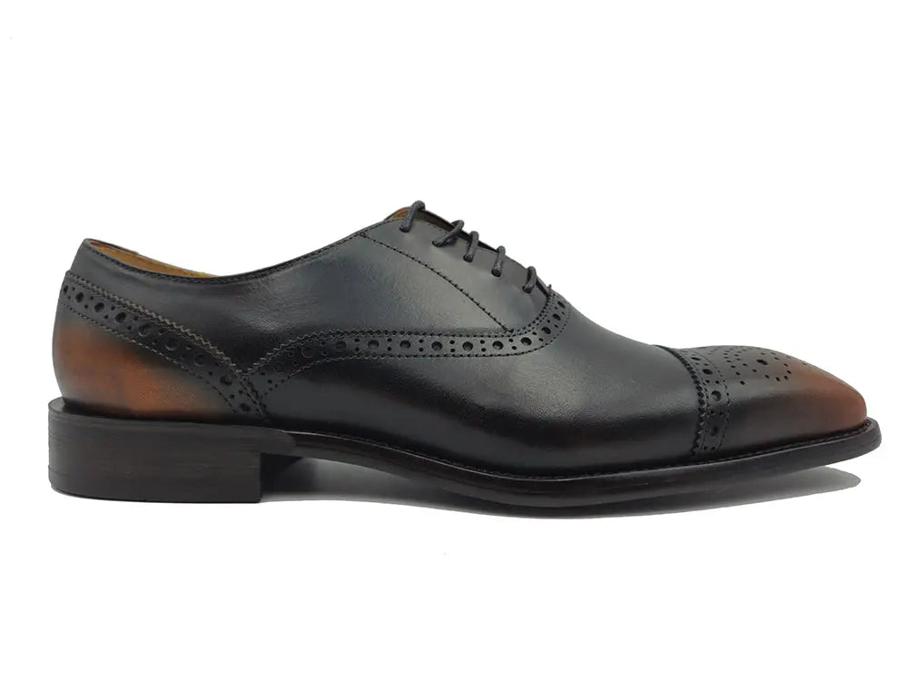 Five Eyelets Cap Toe Calfskin Oxford Carrucci
