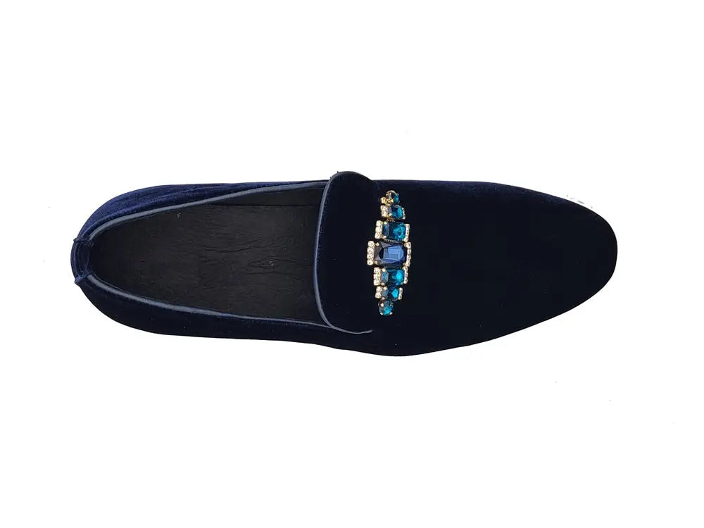 Formal Velvet Loafer with studs Carrucci