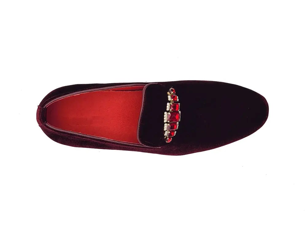 Formal Velvet Loafer with studs Carrucci