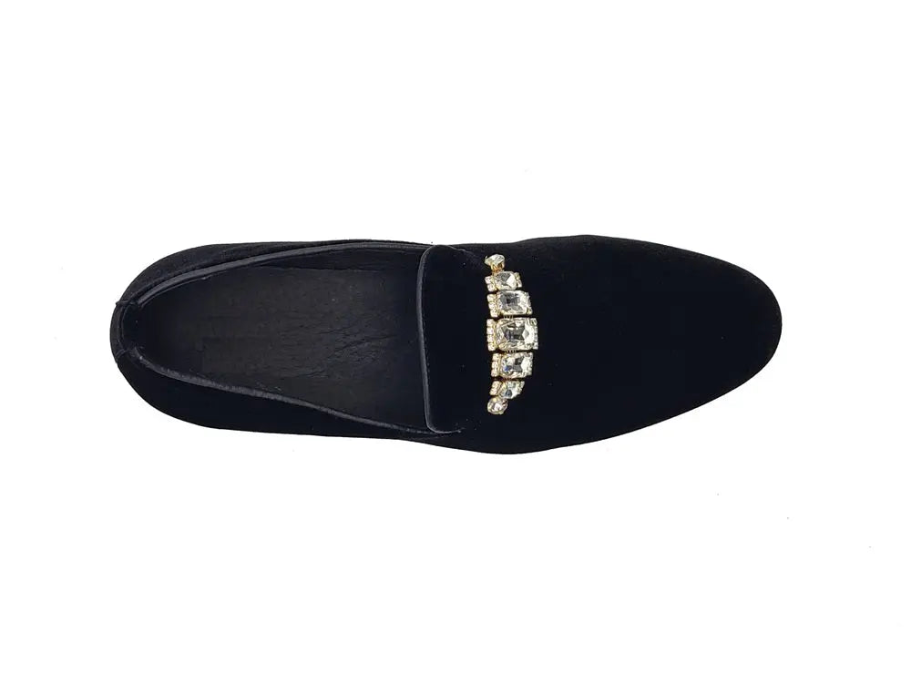 Formal Velvet Loafer with studs Carrucci