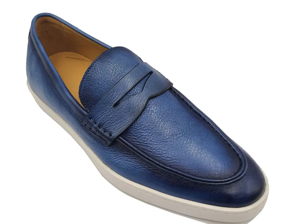 Gorgeous Patina Burnished Penny Loafer Sneaker Carrucci