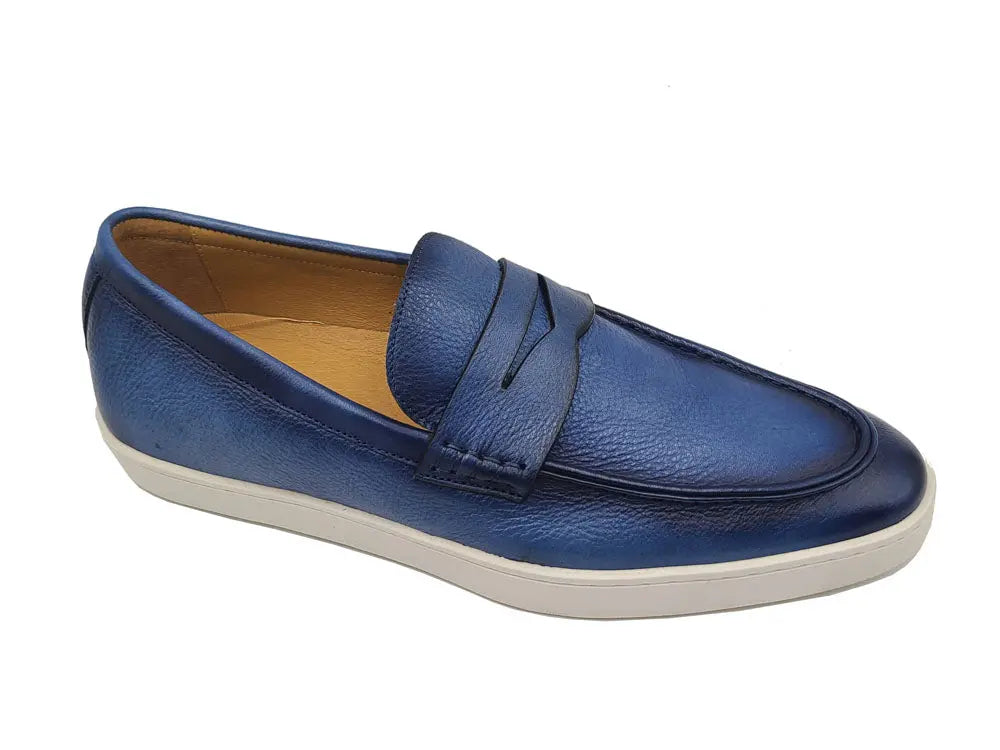 Gorgeous Patina Burnished Penny Loafer Sneaker Carrucci