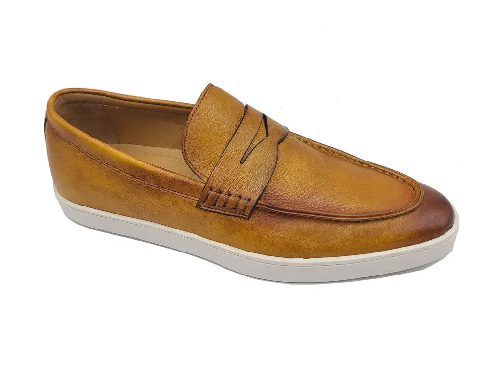 Gorgeous Patina Burnished Penny Loafer Sneaker Carrucci