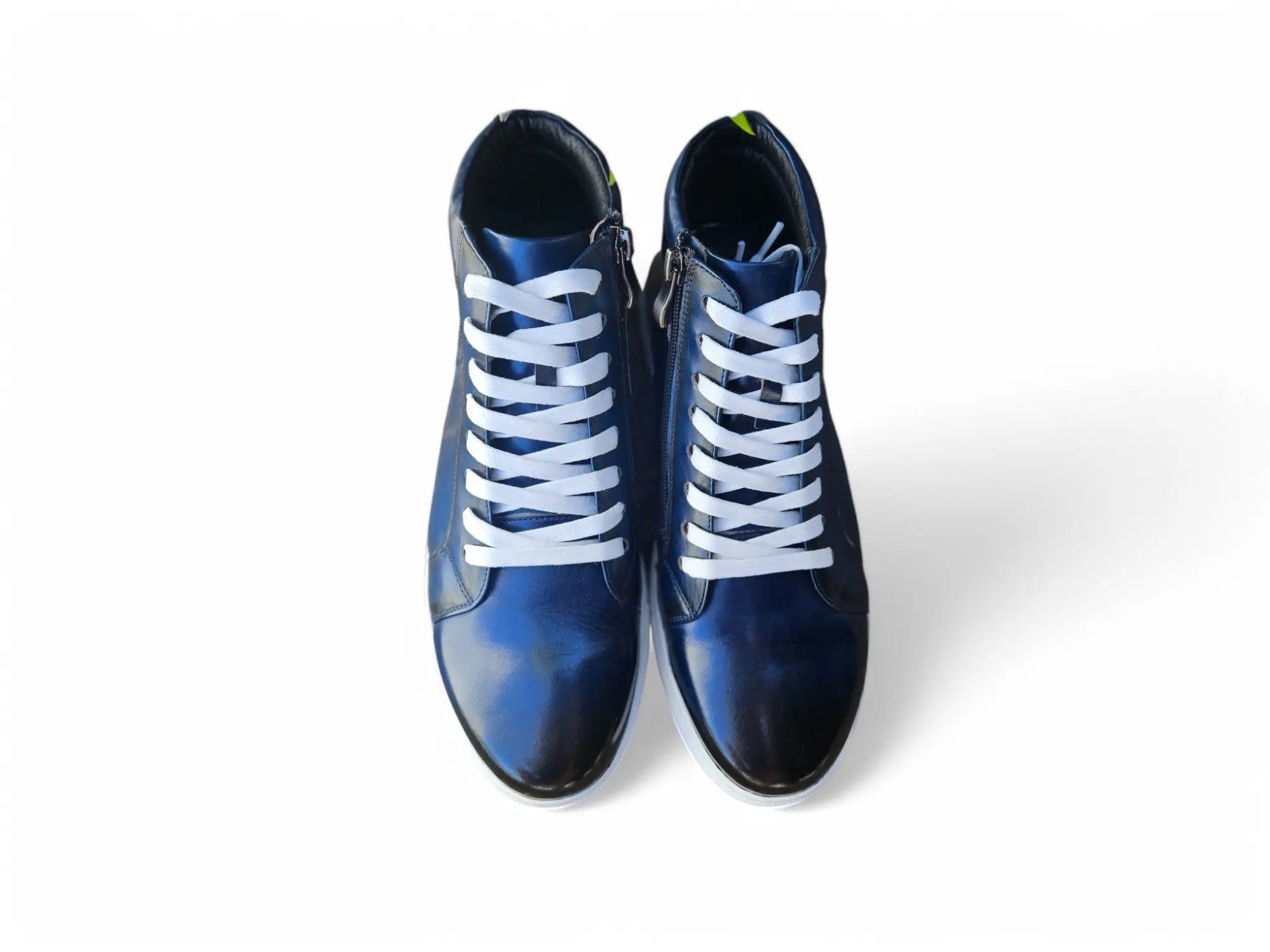 High Top Side Zipper Leather Sneaker Carrucci