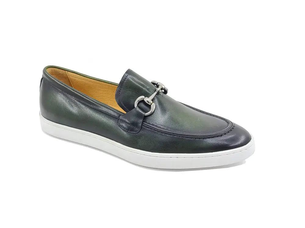 Horse Bit Fashion Leather Sneaker Loafer Carrucci
